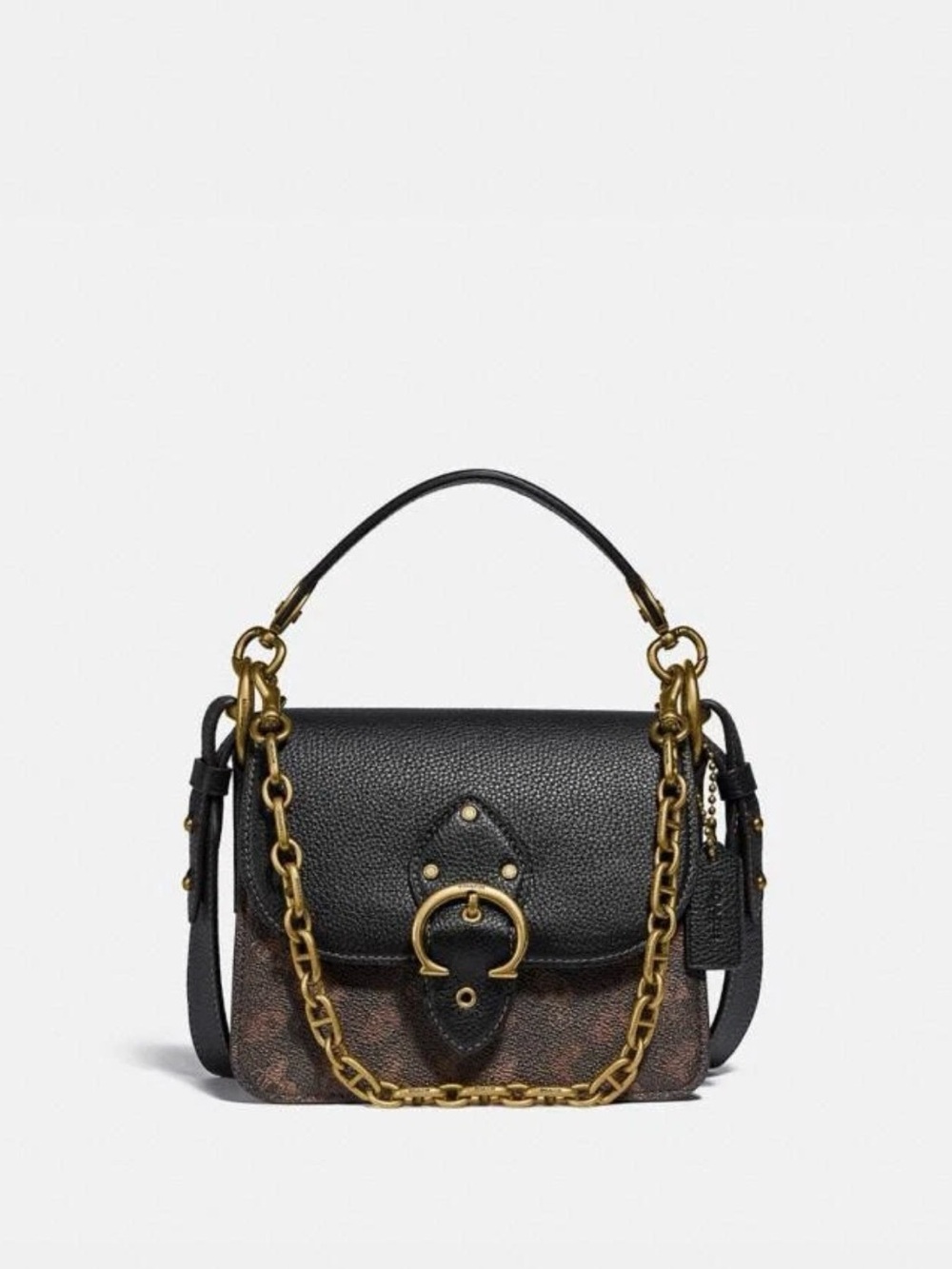 NWT Coach 4603 Beat 18 Shoulder Bag With Horse And Carriage Print Black